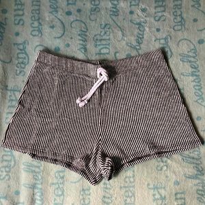 Cozy Black/White Striped Shorts